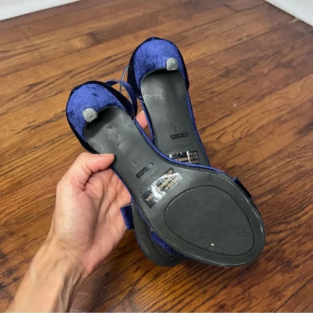 Bamboo Blue Faux Suede Heels - Picture 10 of 11